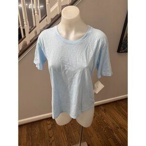 NWT Velvet by Graham & Spencer Short Sleeve Slub Tee Capri Blue Size XS